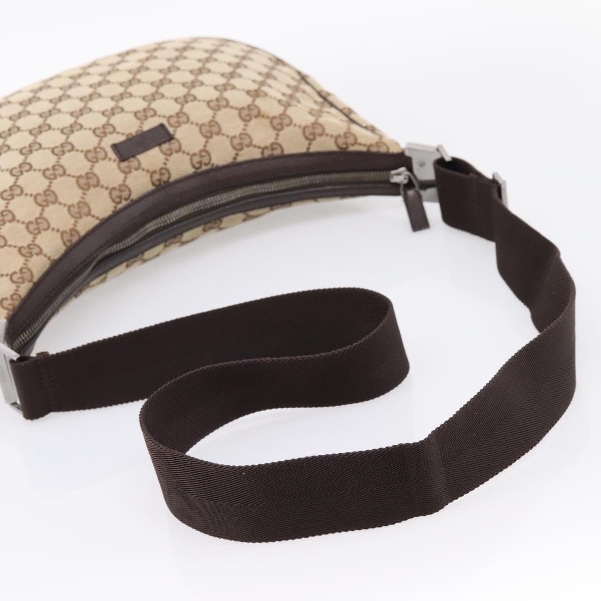 GUCCI GG Canvas Shoulder Bag Beige Silver 122790 Auth am12405V