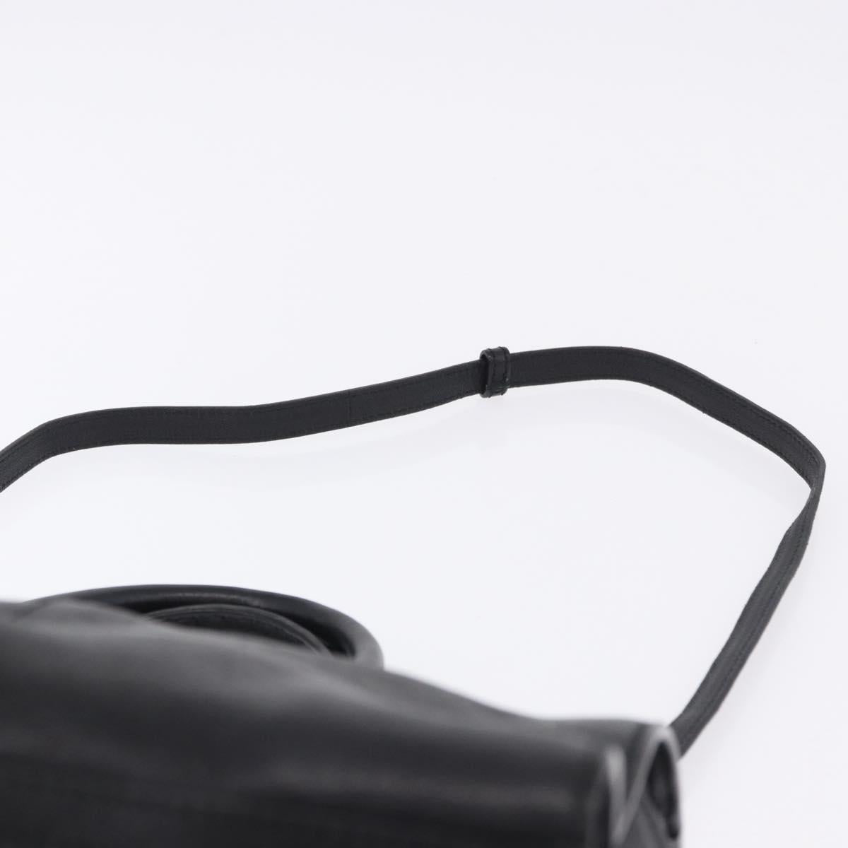 SAINT LAURENT Cabas Hand Bag Leather 2way Black Gold Auth am12406V