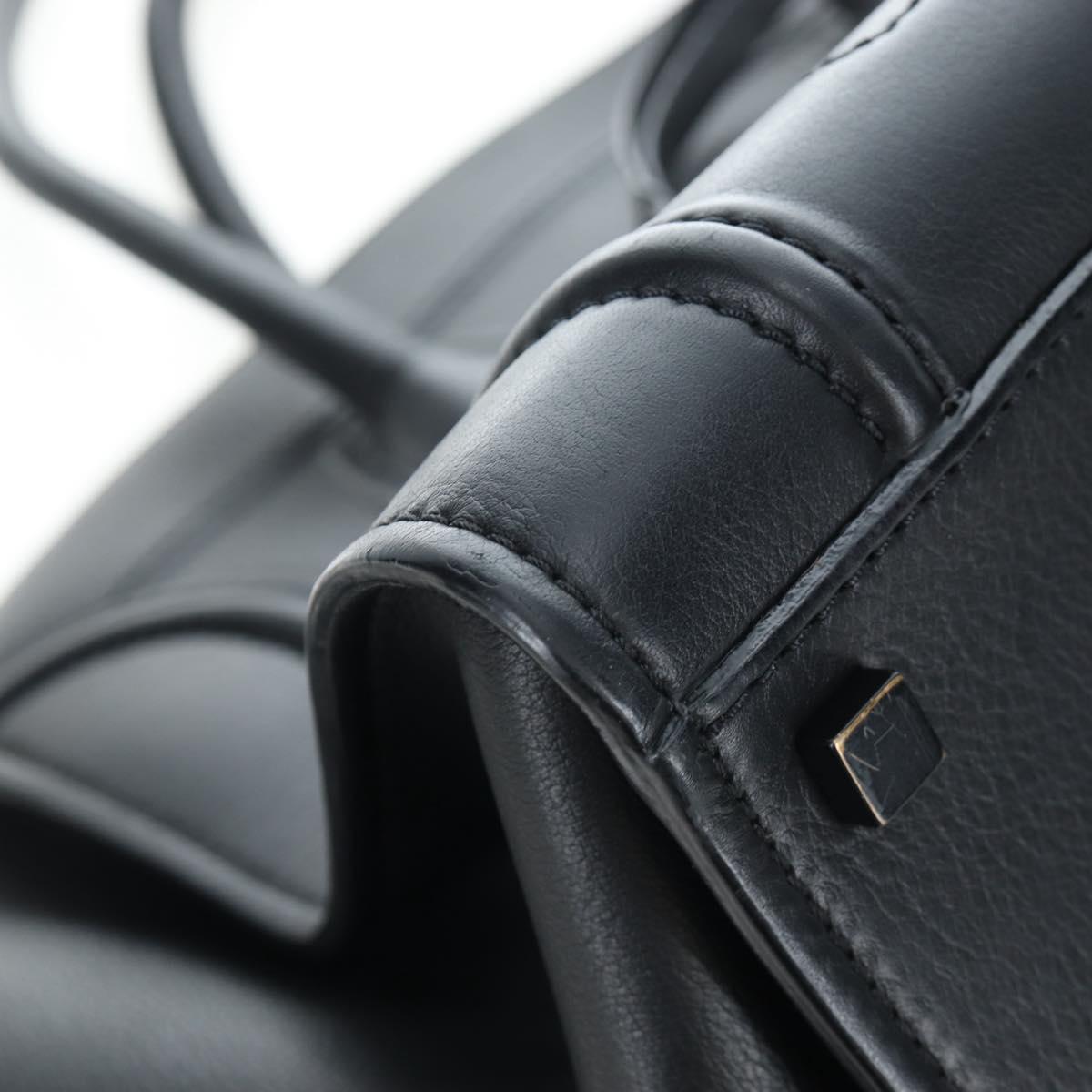 CELINE Luggage Phantom Hand Bag Leather Black Auth am12412M