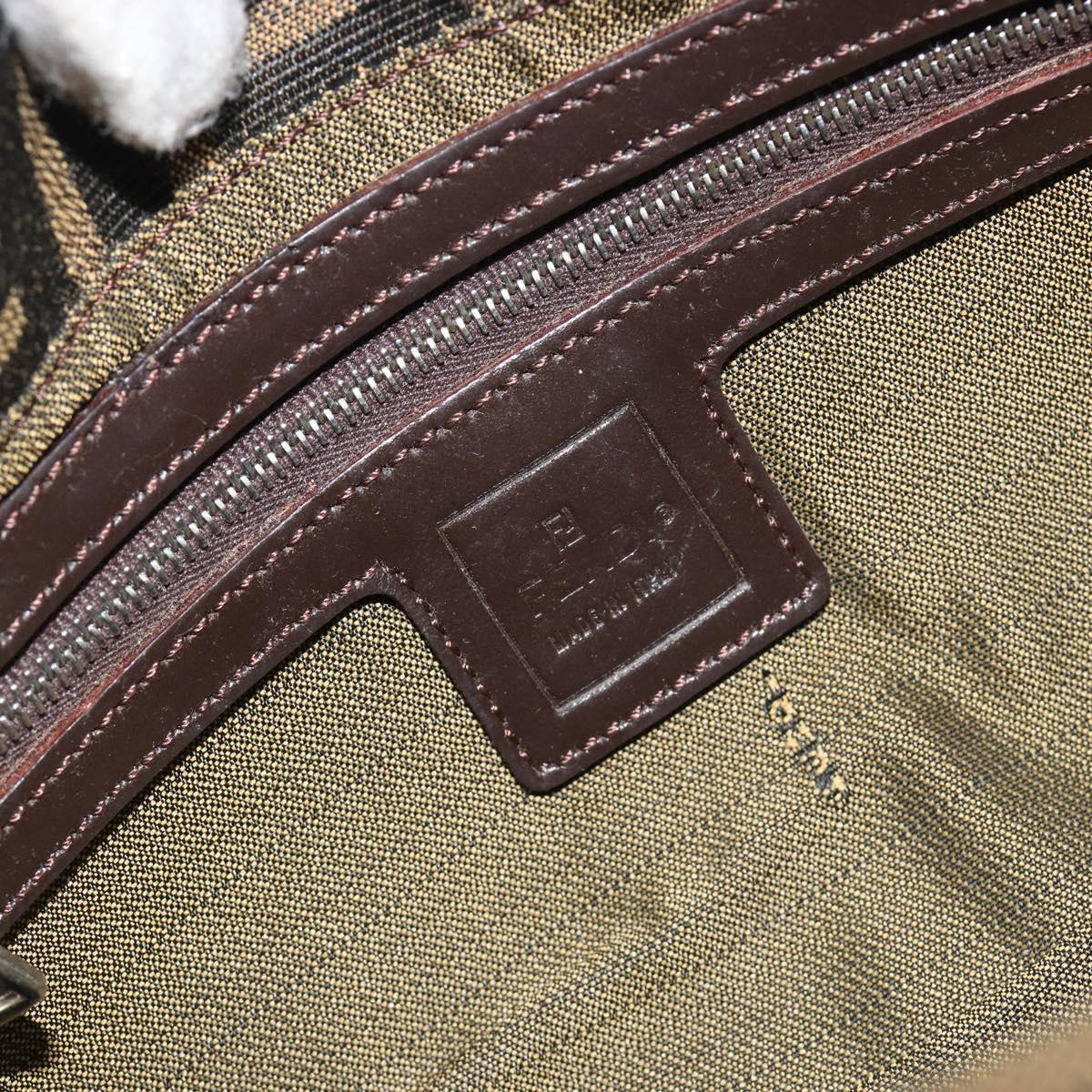 FENDI Zucca Canvas Mamma Baguette Shoulder Bag Brown Black Auth am12413V