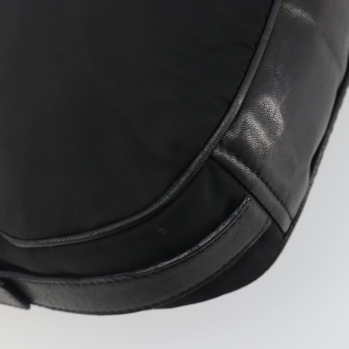 PRADA Shoulder Bag Nylon Leather Black Silver Auth am12415V