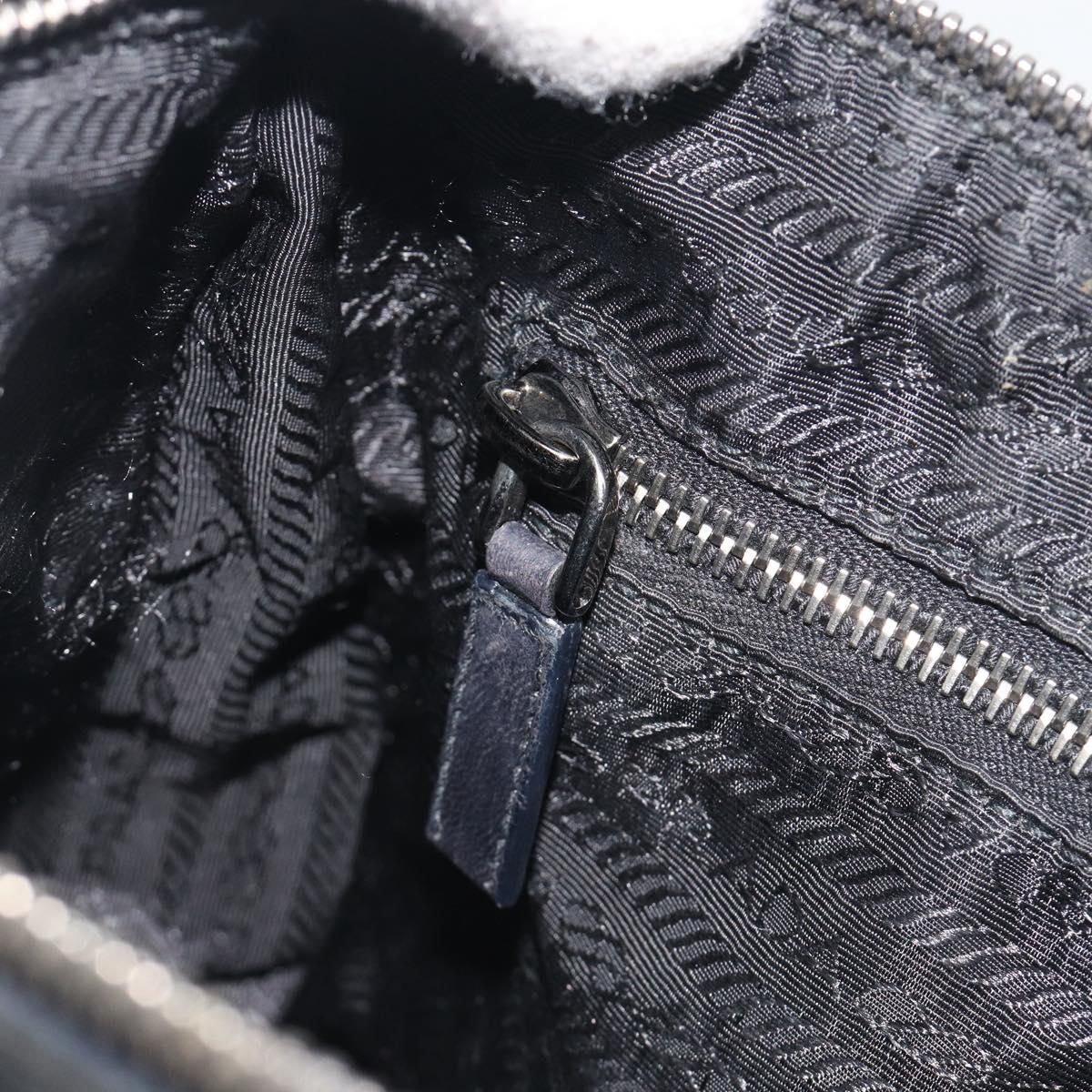 PRADA Shoulder Bag Nylon Leather Black Silver Auth am12415V