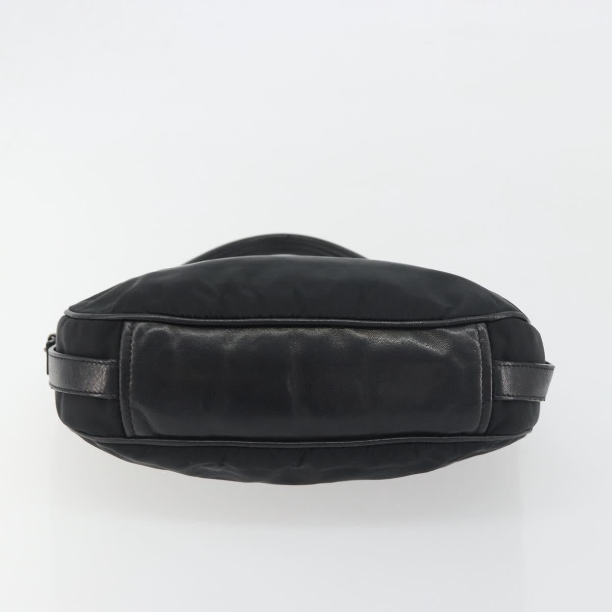 PRADA Shoulder Bag Nylon Leather Black Silver Auth am12415V