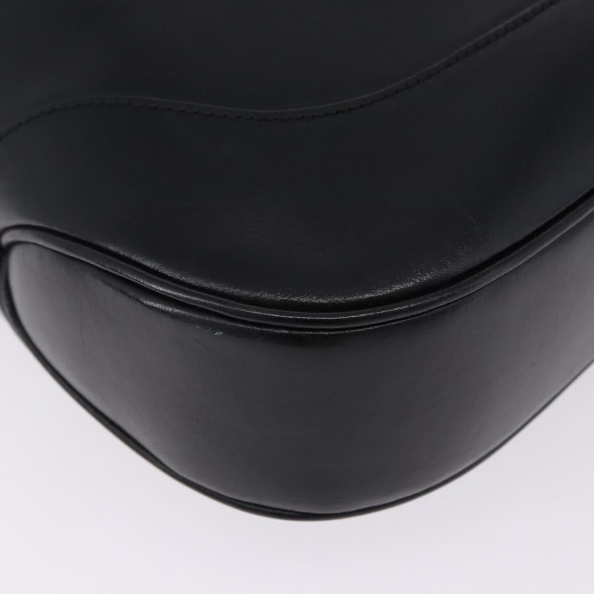 GUCCI Jackie Shoulder Bag Leather Black Silver 001 3346 Auth am12416V