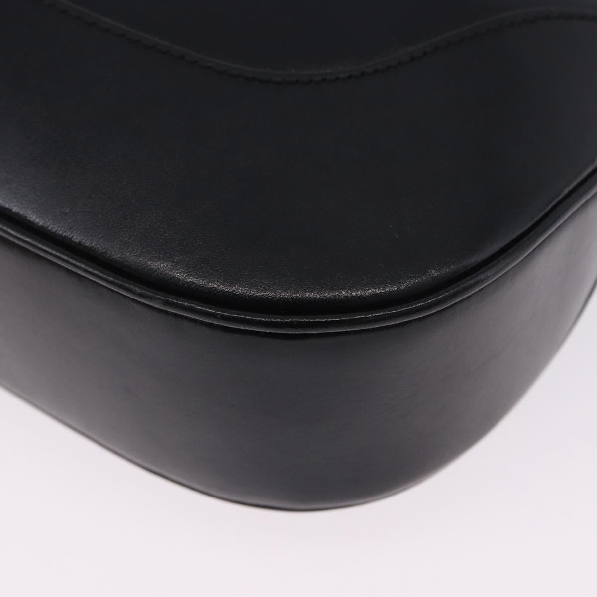 GUCCI Jackie Shoulder Bag Leather Black Silver 001 3346 Auth am12416V