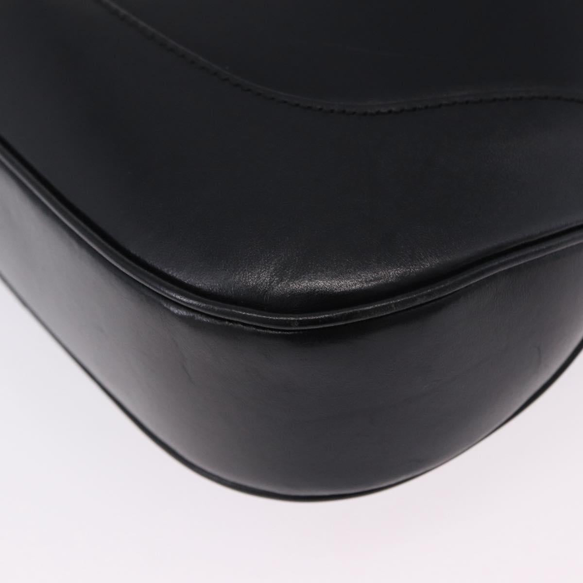 GUCCI Jackie Shoulder Bag Leather Black Silver 001 3346 Auth am12416V