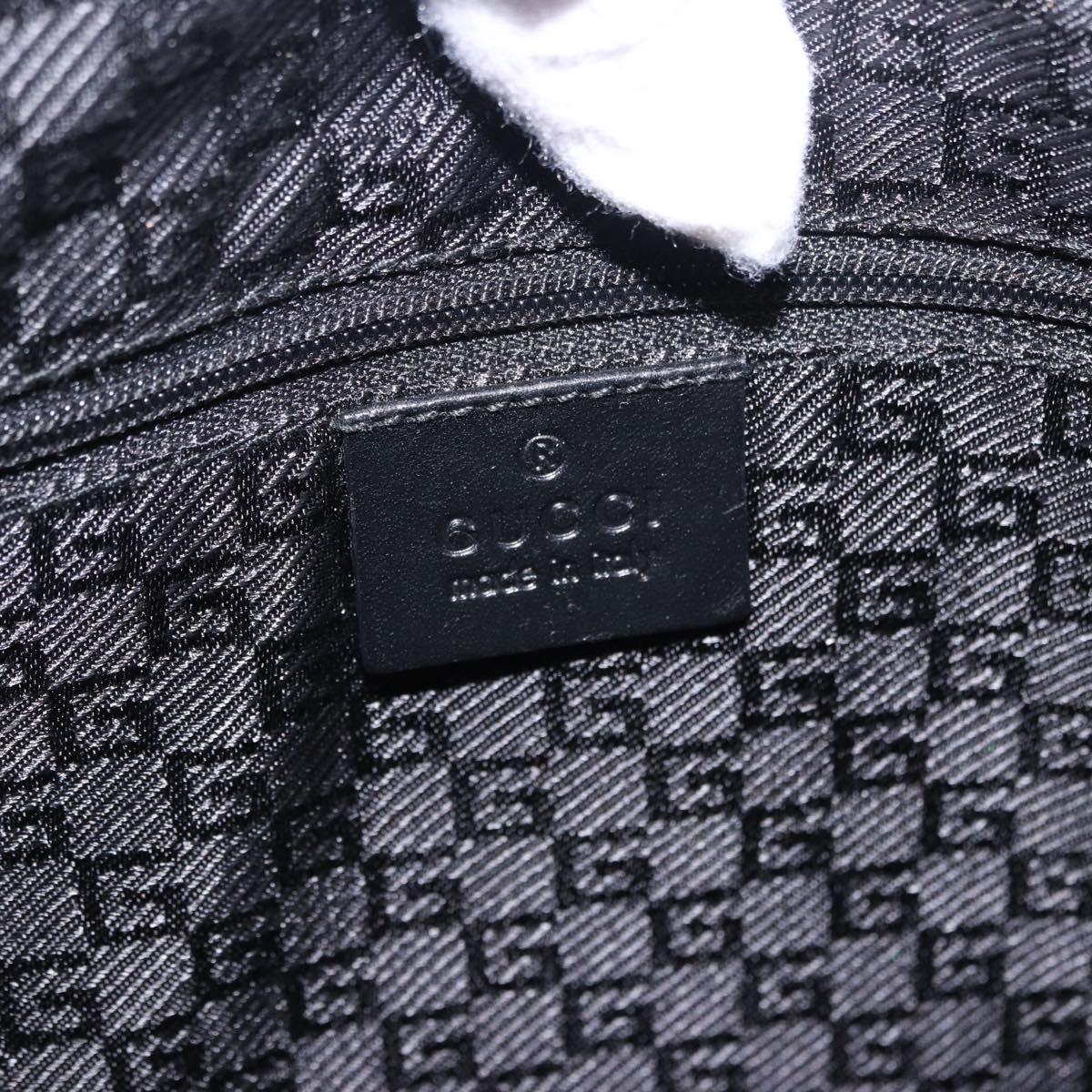GUCCI Jackie Shoulder Bag Leather Black Silver 001 3346 Auth am12416V