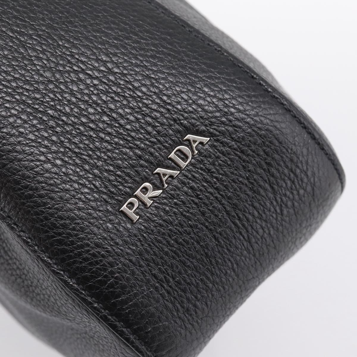 PRADA Shoulder Bag Taurillon Leather Black Auth am12420SAM