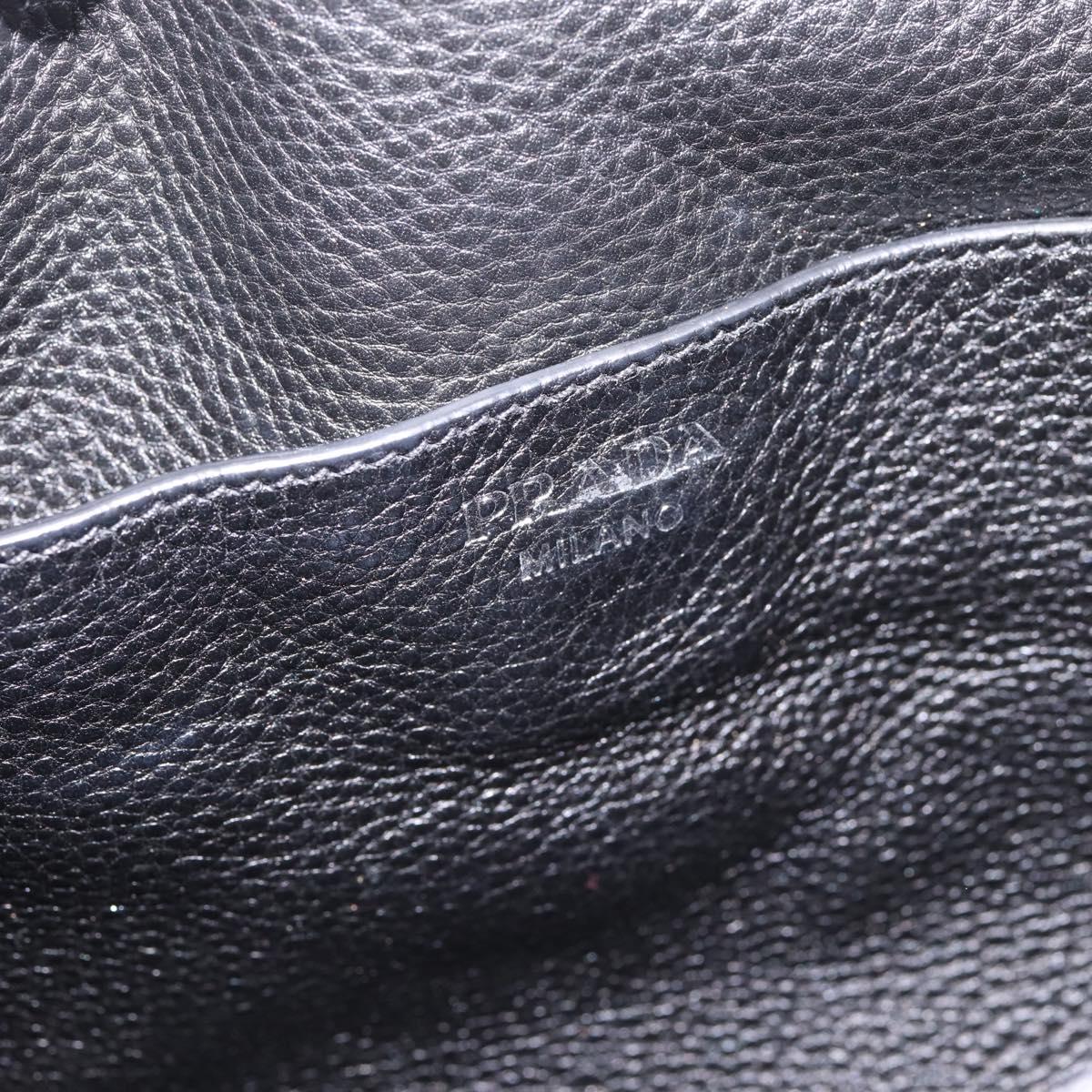 PRADA Shoulder Bag Taurillon Leather Black Auth am12420SAM
