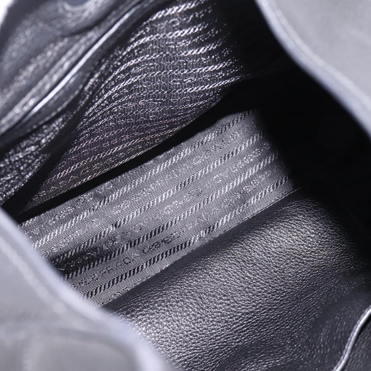 PRADA Shoulder Bag Taurillon Leather Black Auth am12420SAM