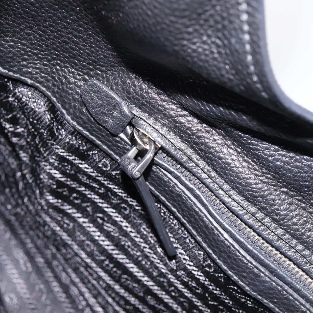 PRADA Shoulder Bag Taurillon Leather Black Auth am12420SAM