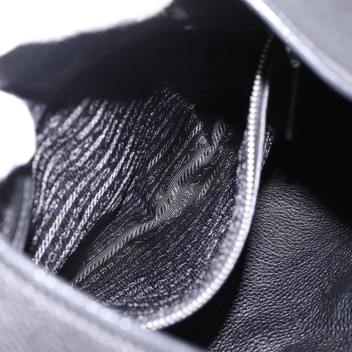 PRADA Shoulder Bag Taurillon Leather Black Auth am12420SAM