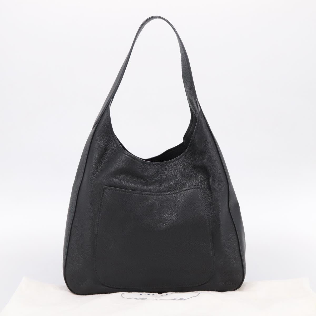 PRADA Shoulder Bag Taurillon Leather Black Auth am12420SAM