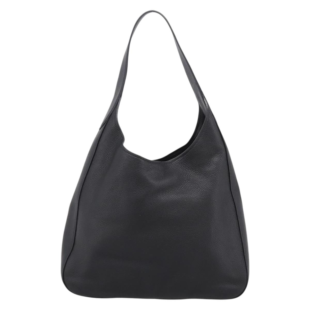 PRADA Shoulder Bag Taurillon Leather Black Auth am12420SAM