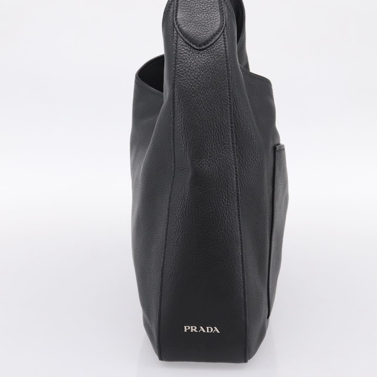 PRADA Shoulder Bag Taurillon Leather Black Auth am12420SAM
