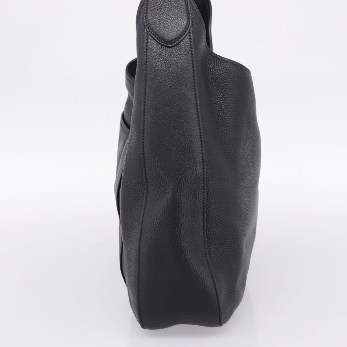PRADA Shoulder Bag Taurillon Leather Black Auth am12420SAM