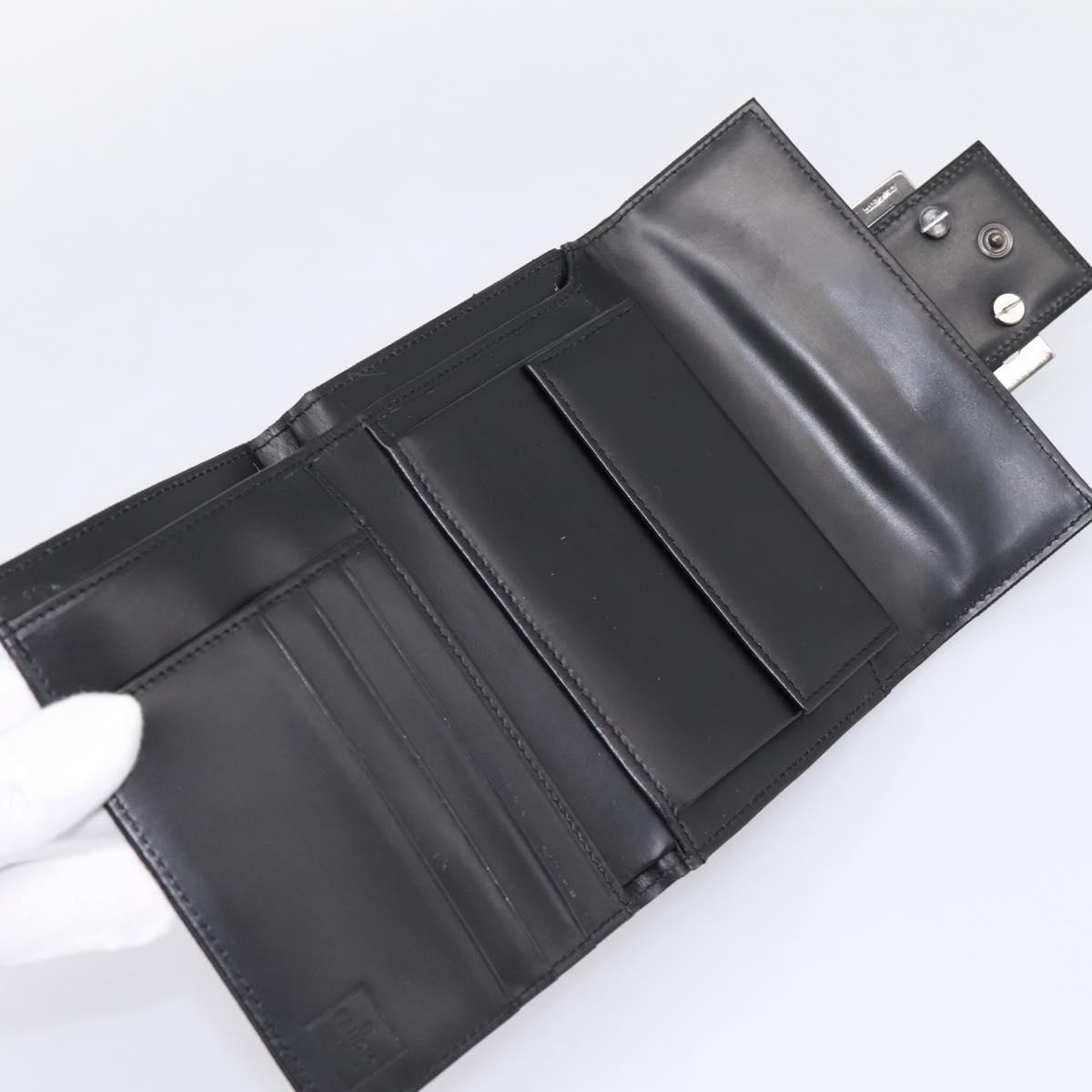 FENDI Zucca Canvas Compact Trifold Wallet Black Auth am12424V
