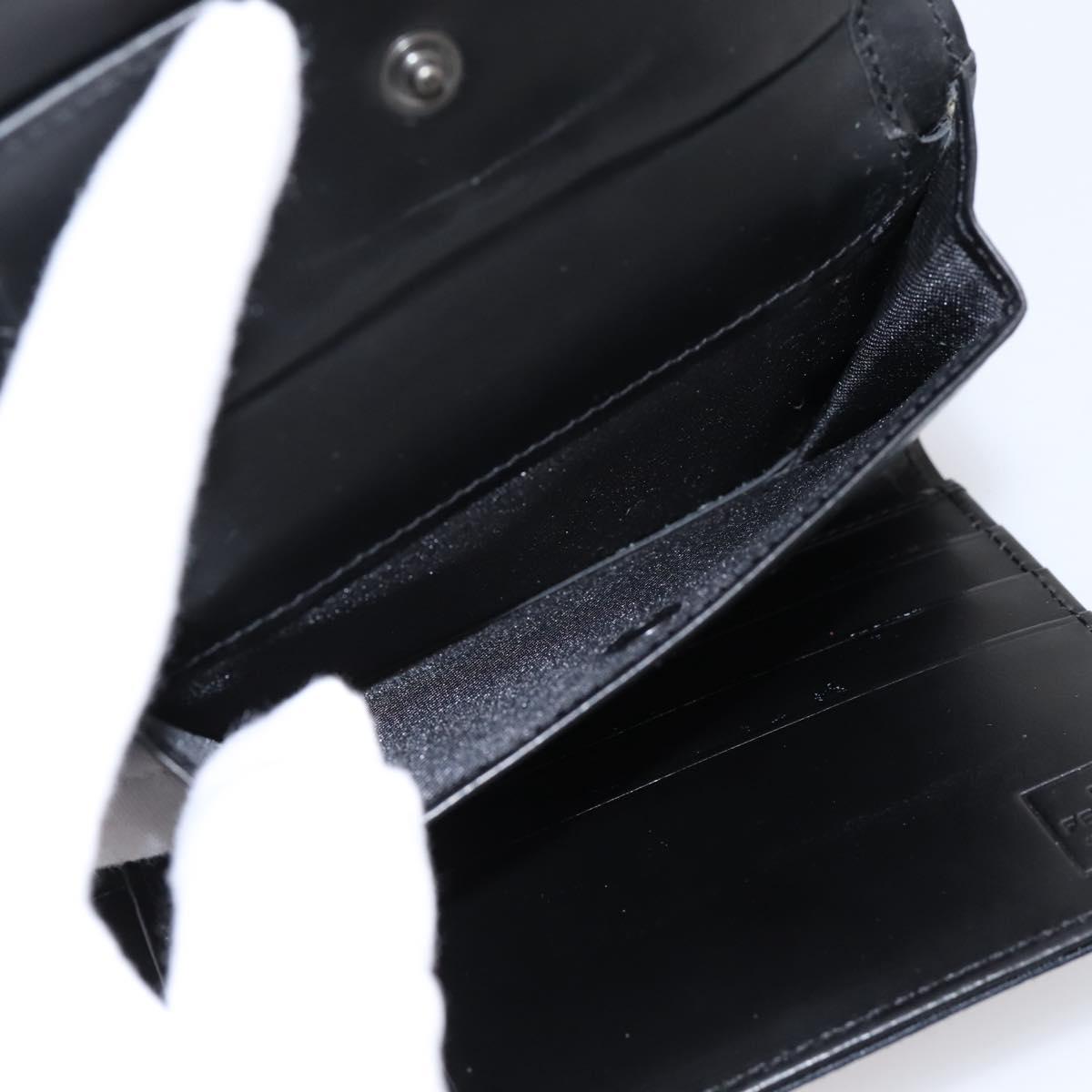FENDI Zucca Canvas Compact Trifold Wallet Black Auth am12424V