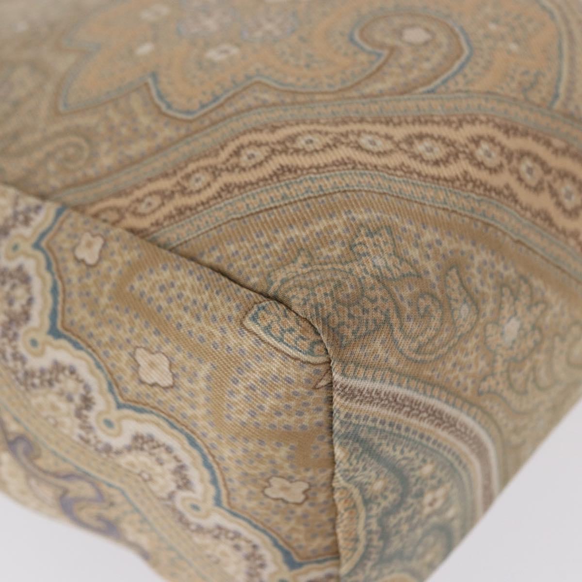 ETRO Paisley Hand Bag Canvas Beige Auth am12428A