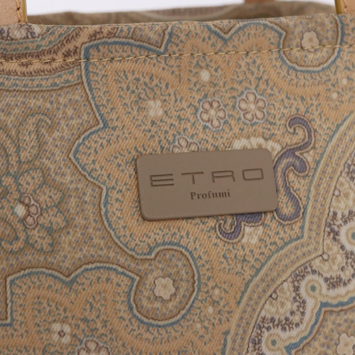 ETRO Paisley Hand Bag Canvas Beige Auth am12428A