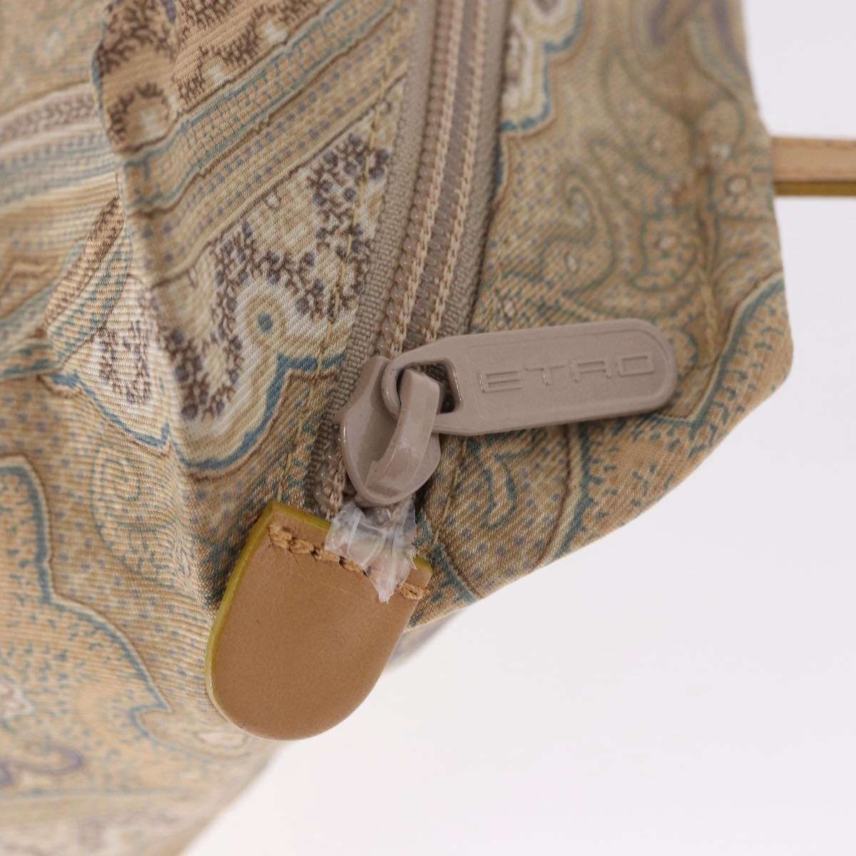 ETRO Paisley Hand Bag Canvas Beige Auth am12428A