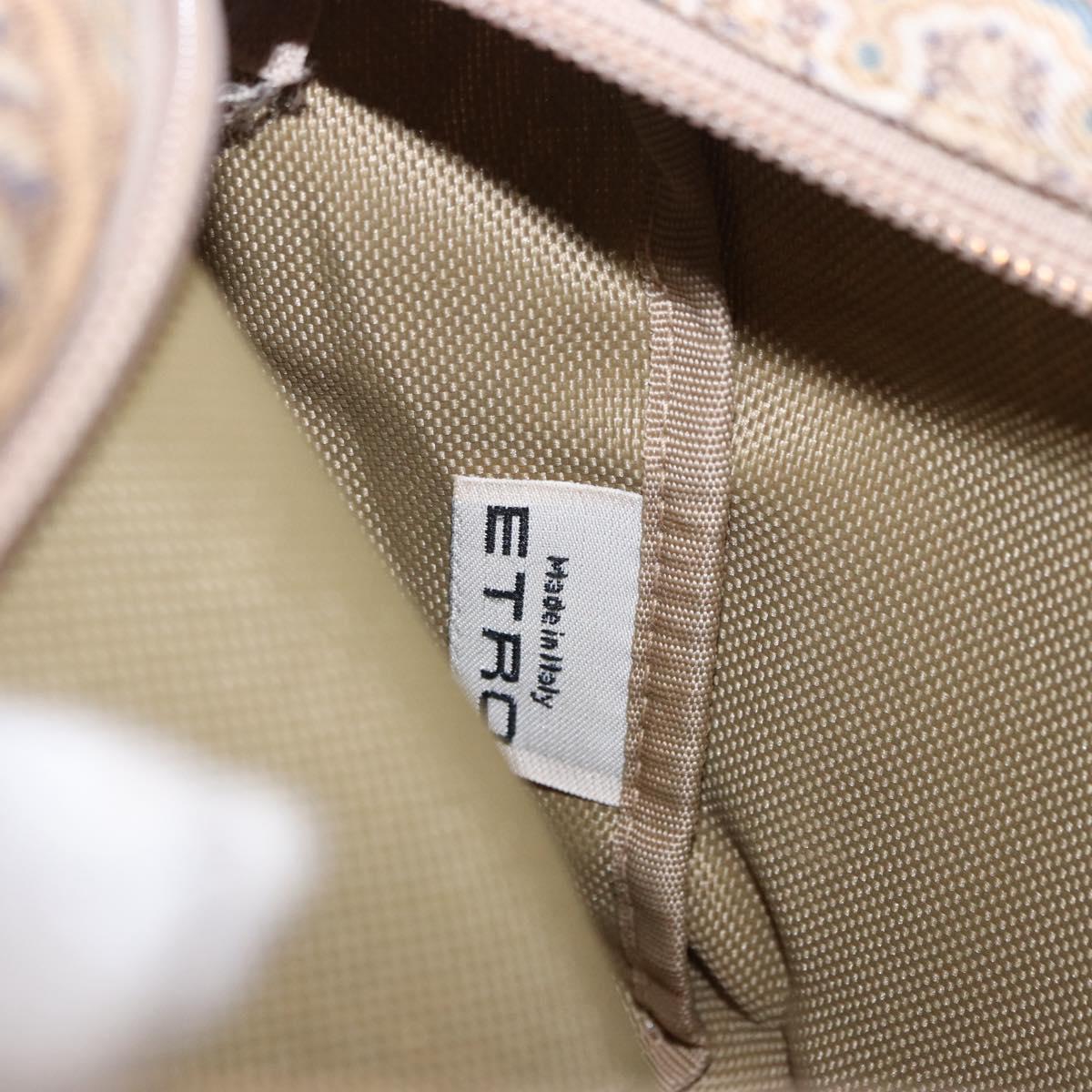 ETRO Paisley Hand Bag Canvas Beige Auth am12428A