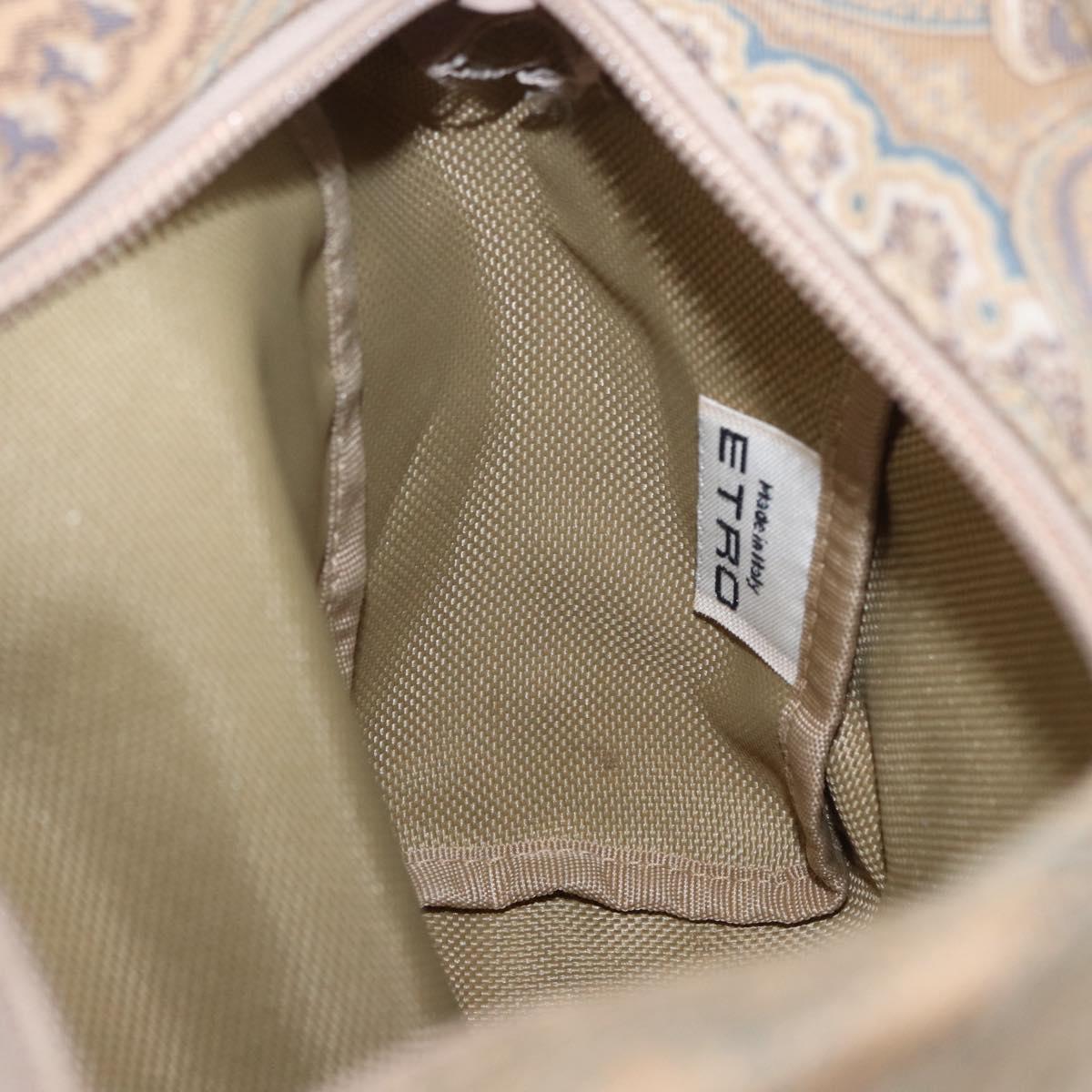 ETRO Paisley Hand Bag Canvas Beige Auth am12428A