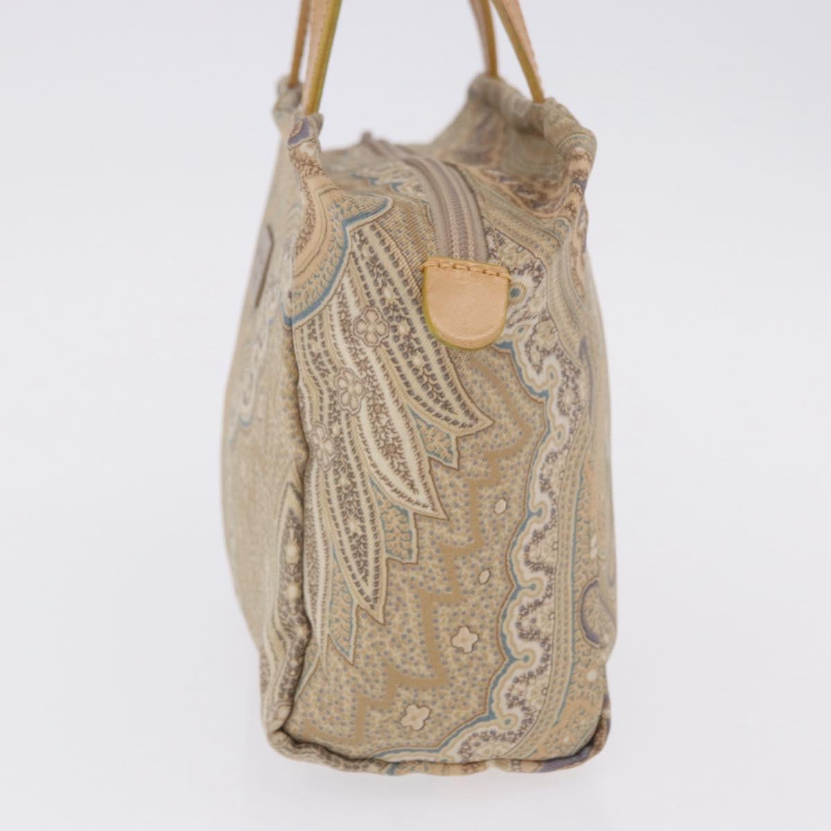 ETRO Paisley Hand Bag Canvas Beige Auth am12428A