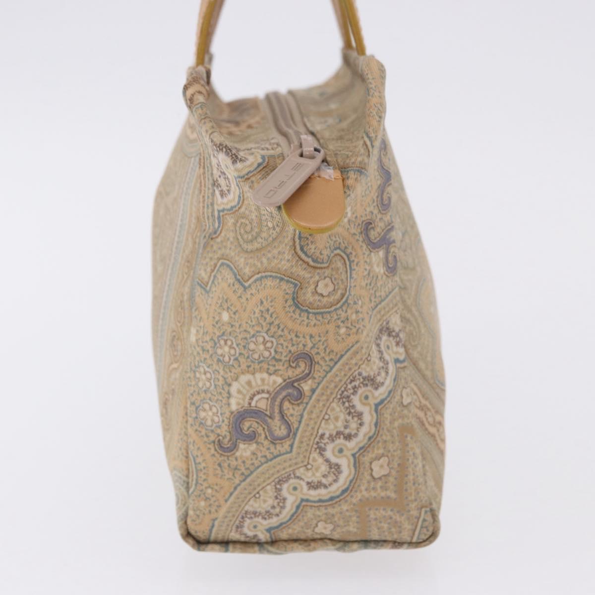 ETRO Paisley Hand Bag Canvas Beige Auth am12428A