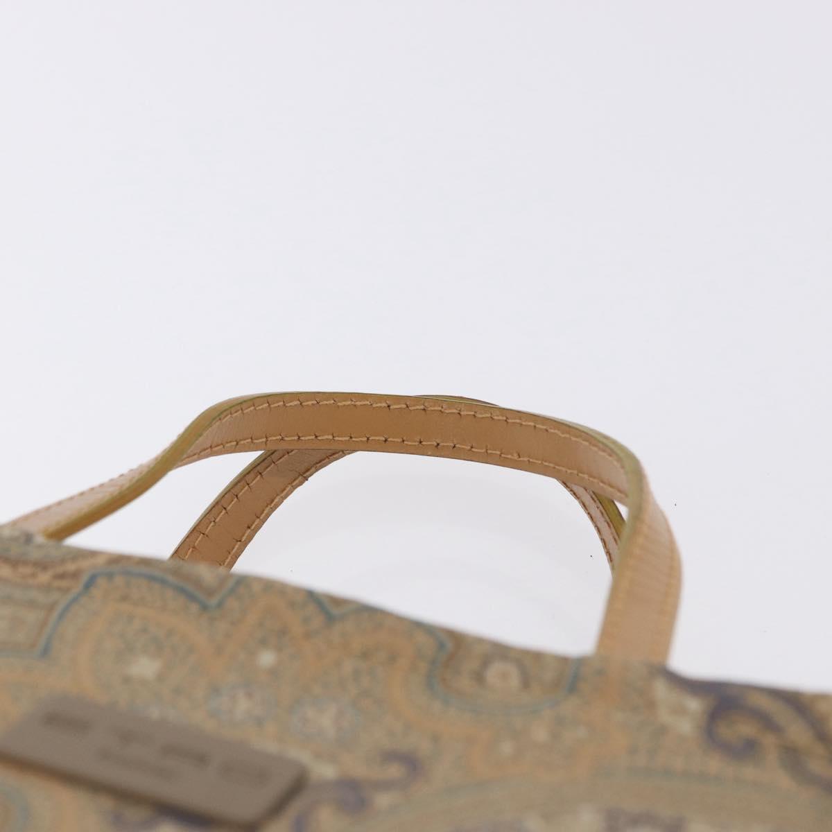 ETRO Paisley Hand Bag Canvas Beige Auth am12428A