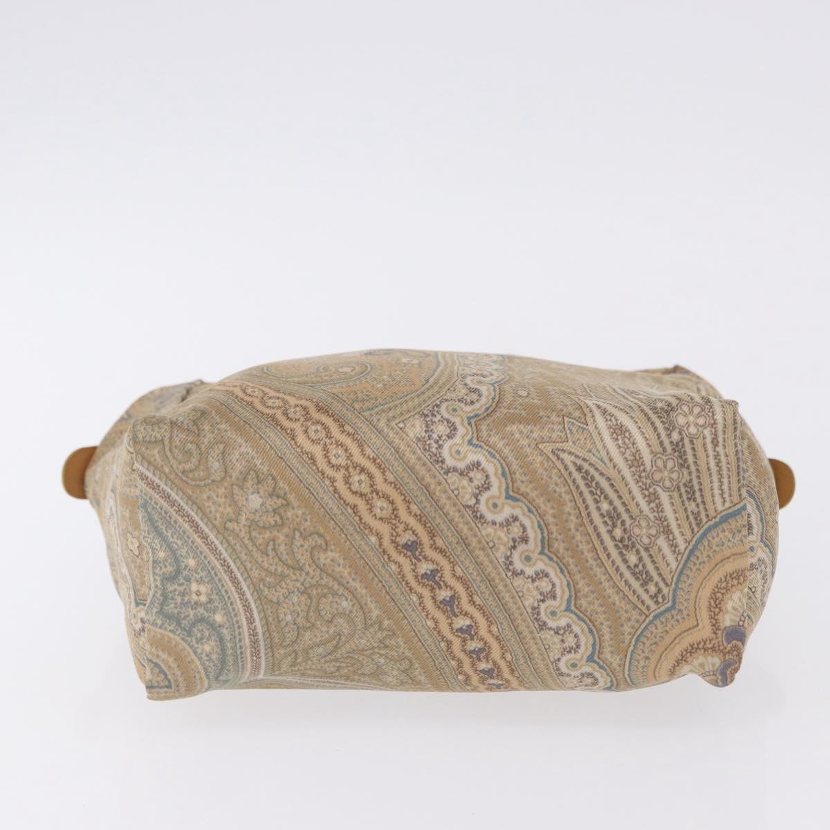 ETRO Paisley Hand Bag Canvas Beige Auth am12428A