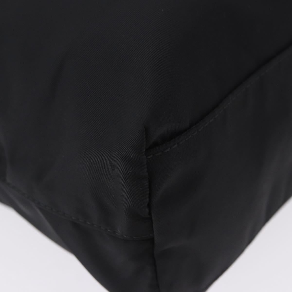 PRADA Tote Bag Nylon Black Silver Auth am12430V