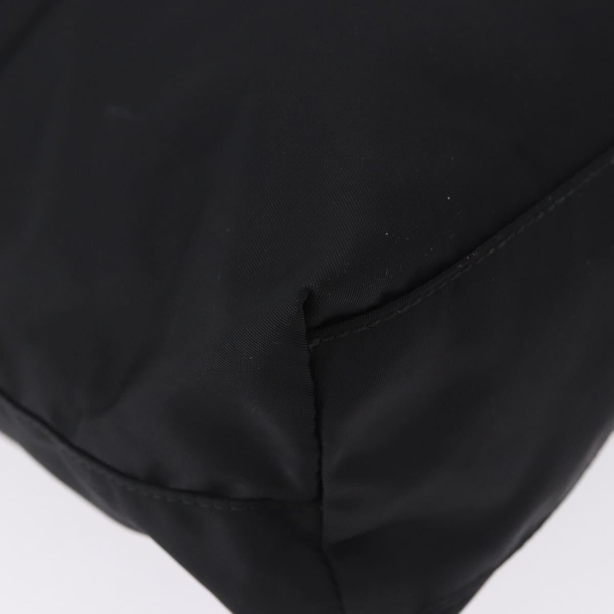 PRADA Tote Bag Nylon Black Silver Auth am12430V
