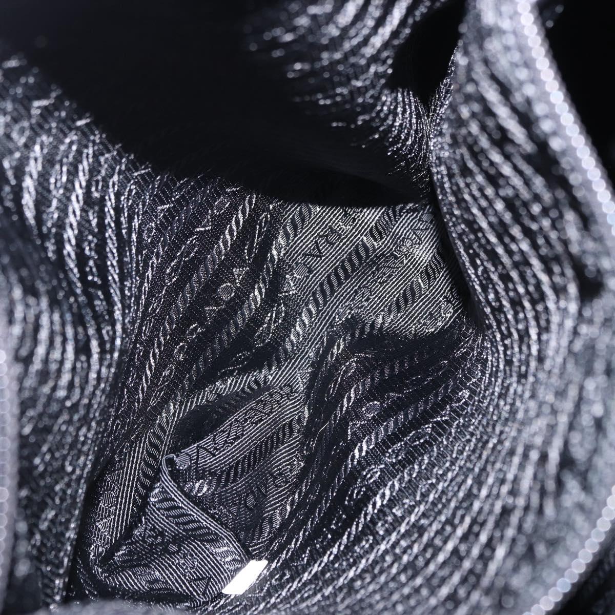 PRADA Tote Bag Nylon Black Silver Auth am12430V