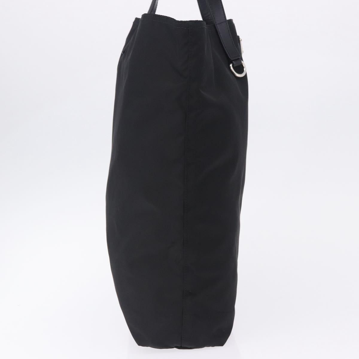 PRADA Tote Bag Nylon Black Silver Auth am12430V