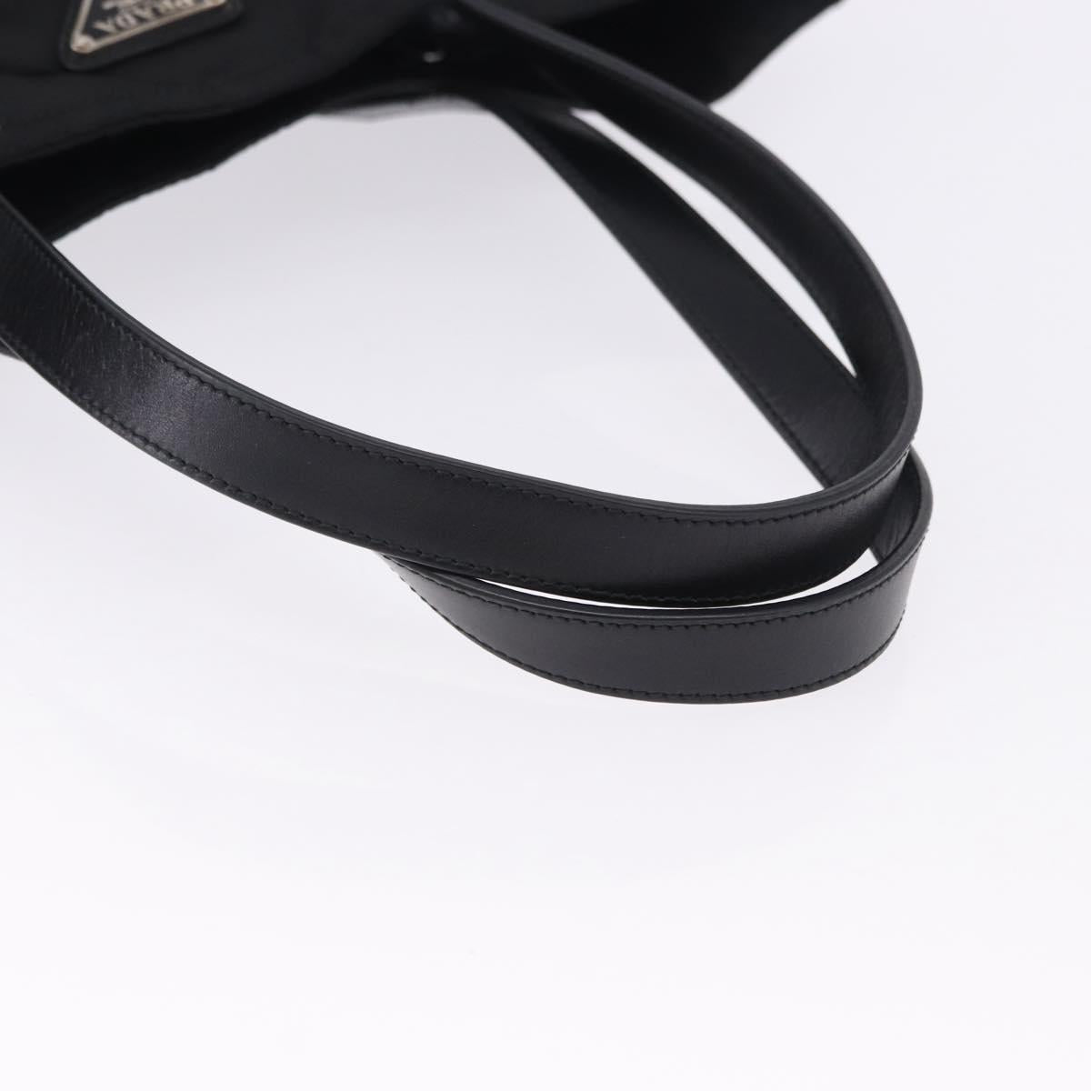 PRADA Tote Bag Nylon Black Silver Auth am12430V