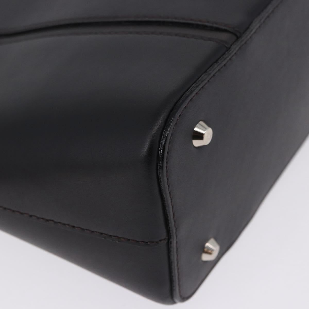 BURBERRY Hand Bag Leather Black Silver Auth am12432V