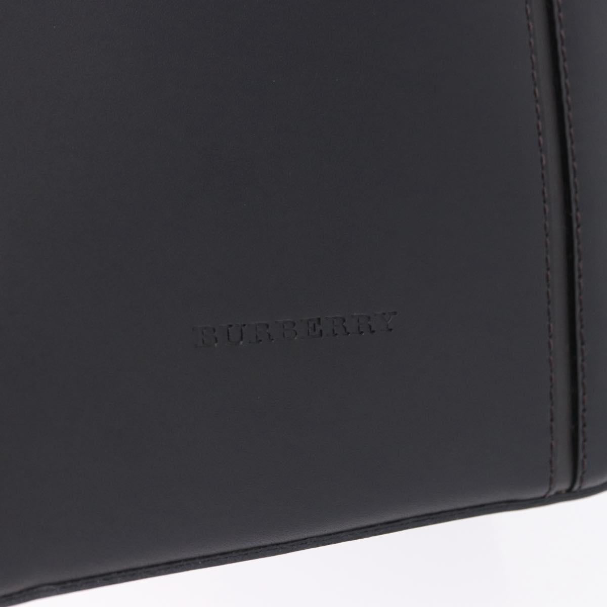 BURBERRY Hand Bag Leather Black Silver Auth am12432V