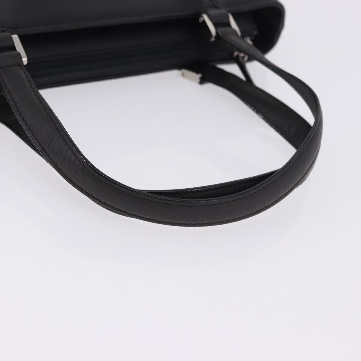 BURBERRY Hand Bag Leather Black Silver Auth am12432V
