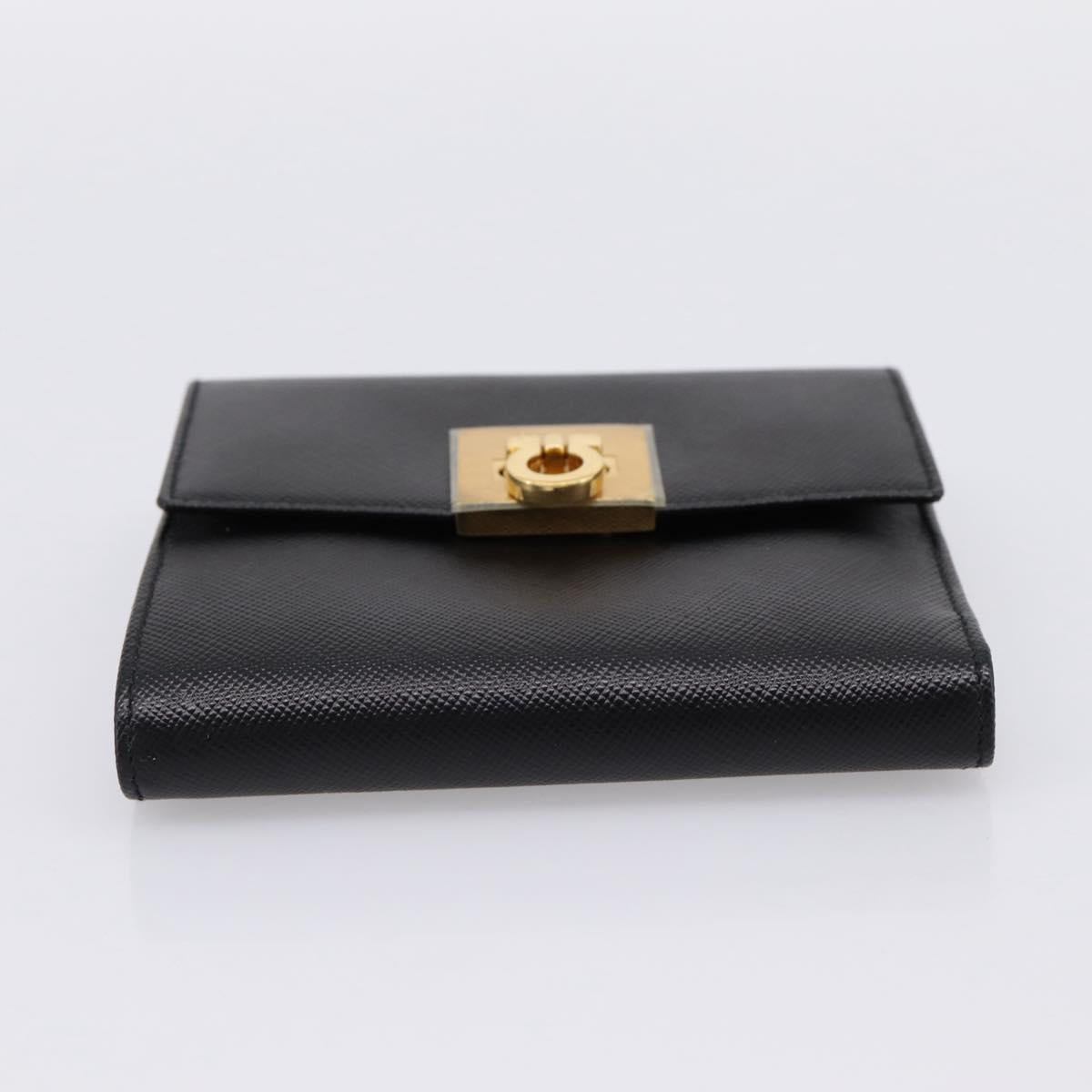 Salvatore Ferragamo Gancini Compact Trifold Wallet Leather Auth am12438V