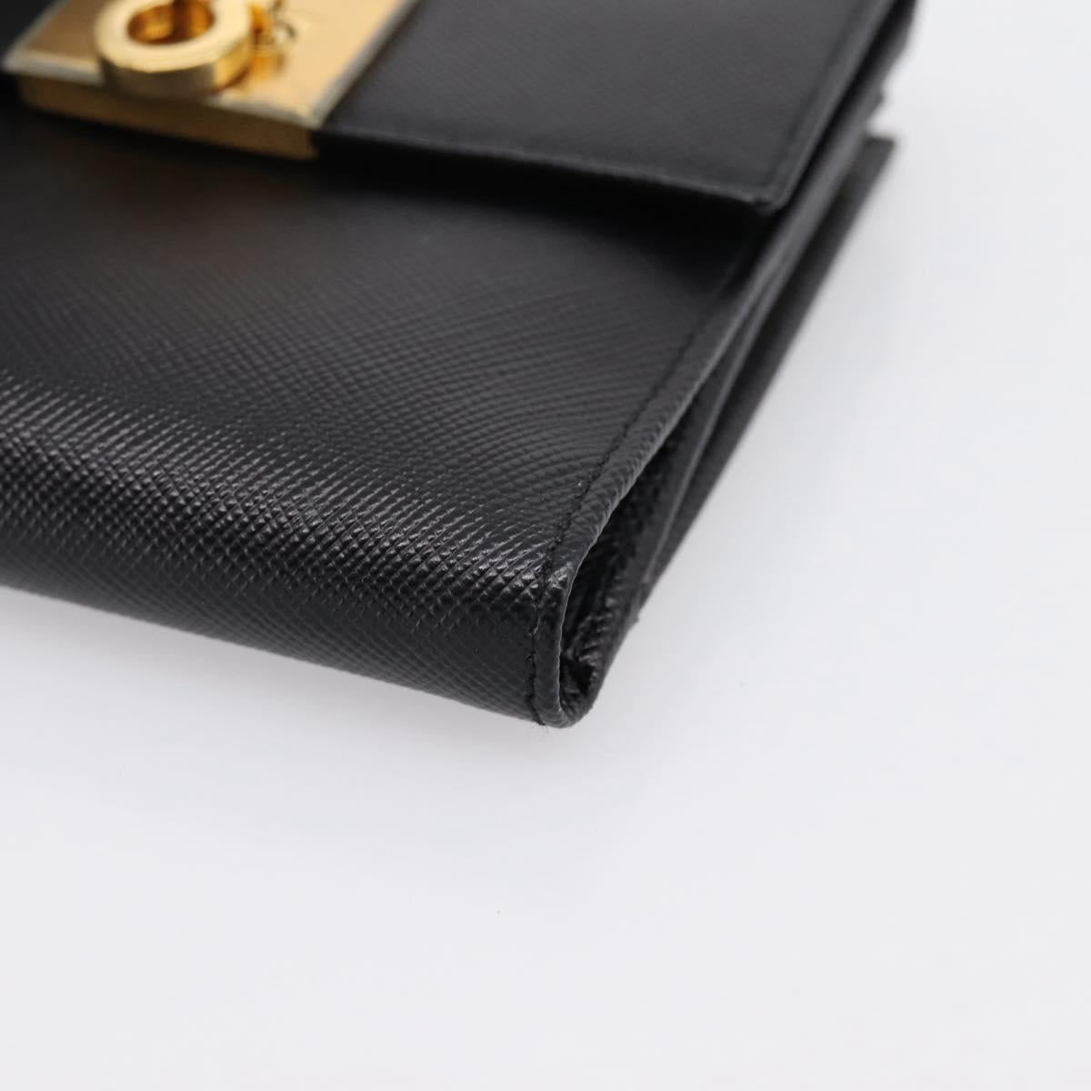 Salvatore Ferragamo Gancini Compact Trifold Wallet Leather Auth am12438V