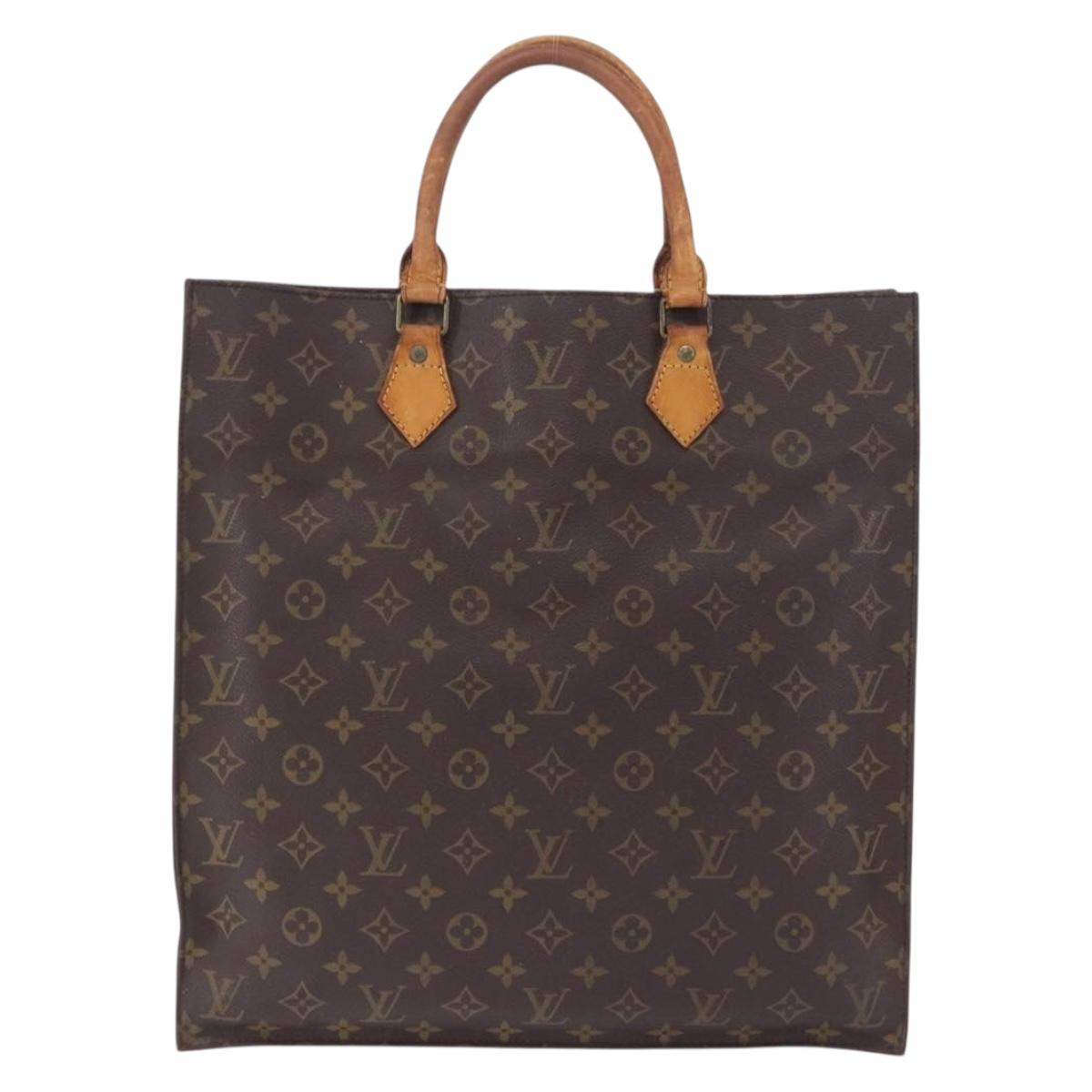 LOUIS VUITTON Monogram Sac Plat Hand Bag M51140 LV Auth am12439