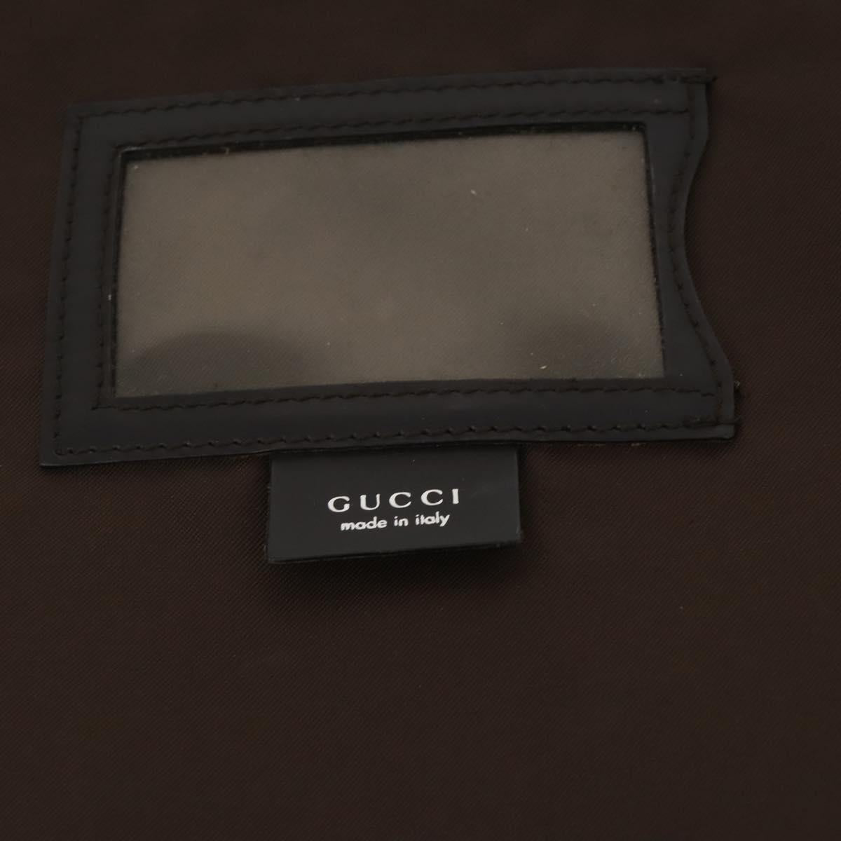 GUCCI GG Canvas Boston Bag Nylon Dark Brown Silver 010 1350 08 Auth am12441