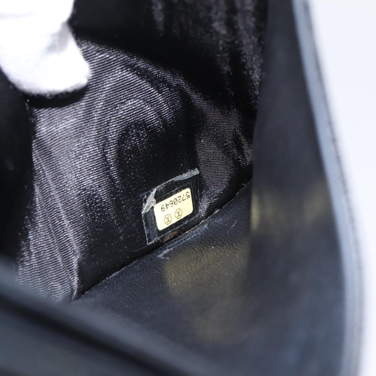 CHANEL Compact Wallet Caviar Skin Black CC Auth am12444A