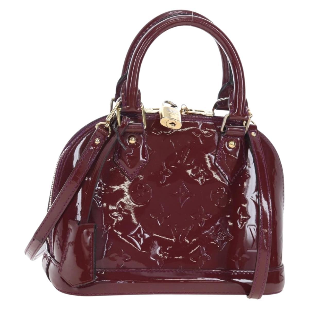 LOUIS VUITTON Monogram Vernis Alma BB Bag 2way amethyst M90102 LV Auth am12445A