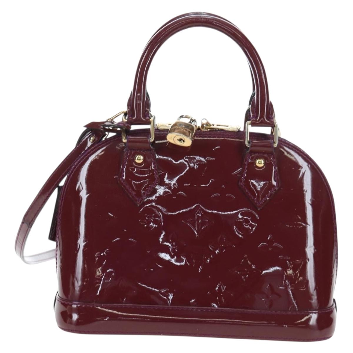 LOUIS VUITTON Monogram Vernis Alma BB Bag 2way amethyst M90102 LV Auth am12445A
