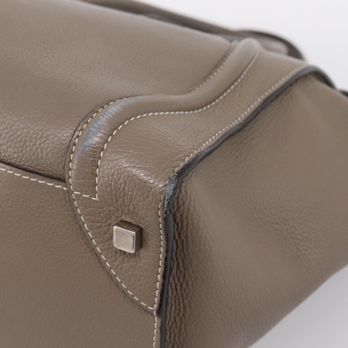 CELINE Luggage Mini Hand Bag Leather Gray Silver Auth am12449A