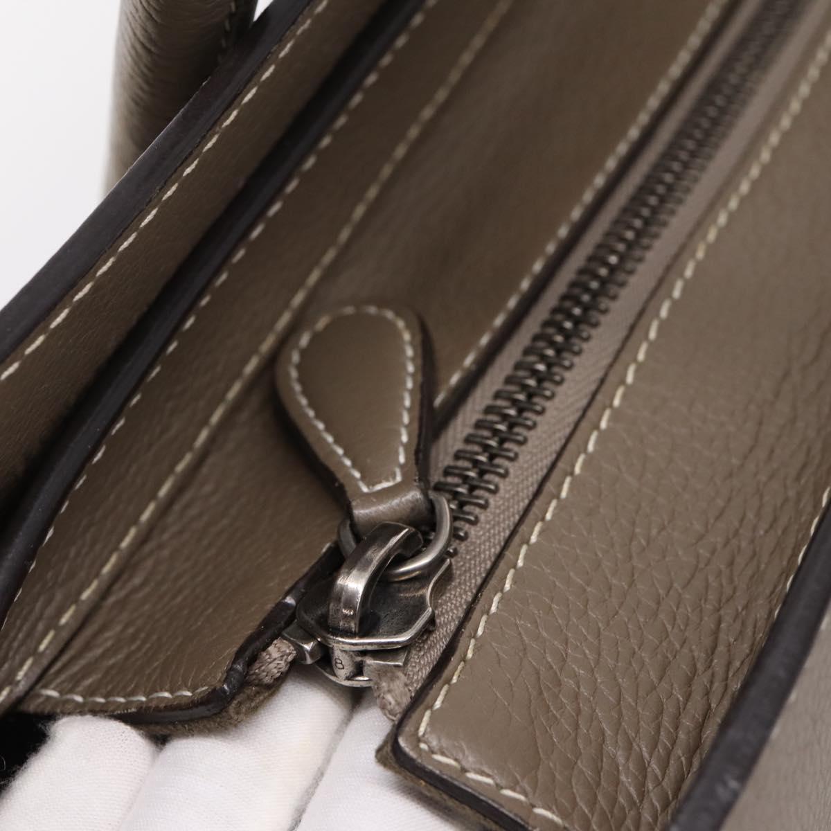 CELINE Luggage Mini Hand Bag Leather Gray Silver Auth am12449A