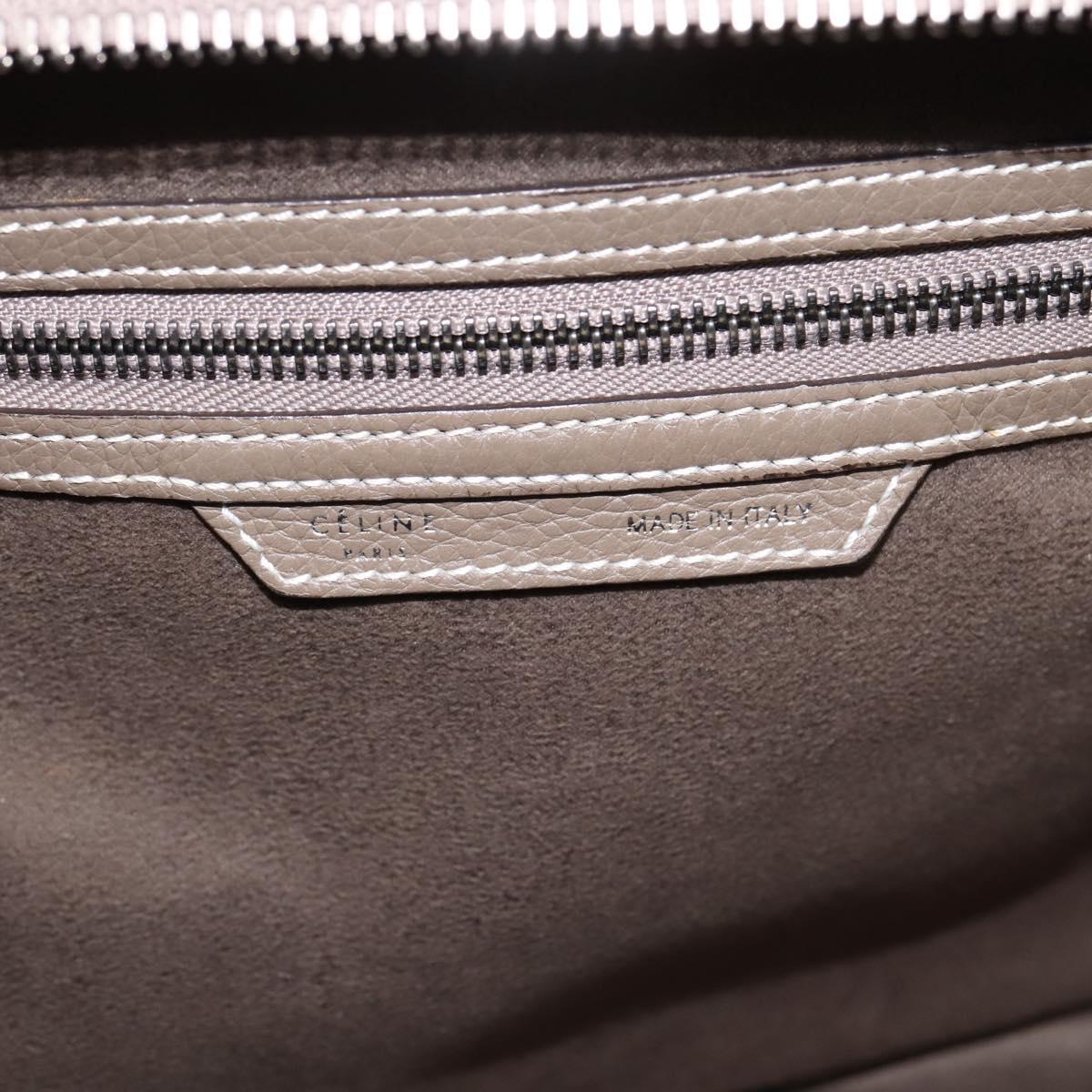 CELINE Luggage Mini Hand Bag Leather Gray Silver Auth am12449A