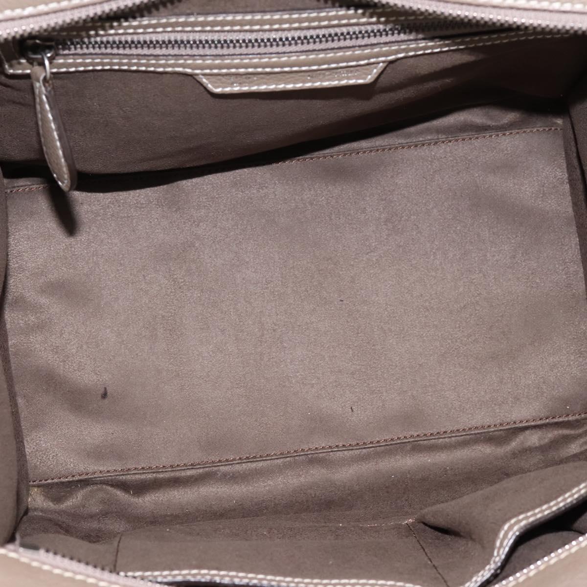 CELINE Luggage Mini Hand Bag Leather Gray Silver Auth am12449A